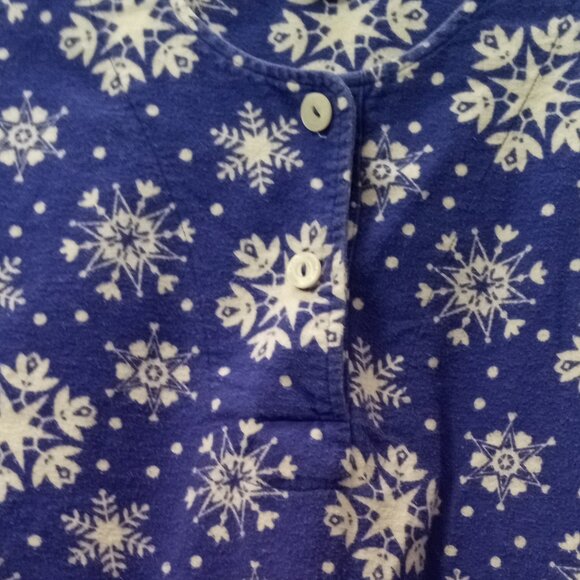 Woolrich LT Ultra Violet Snowflake Flannel Cotton Nightshirt Women's S/M - Picture 3 of 8